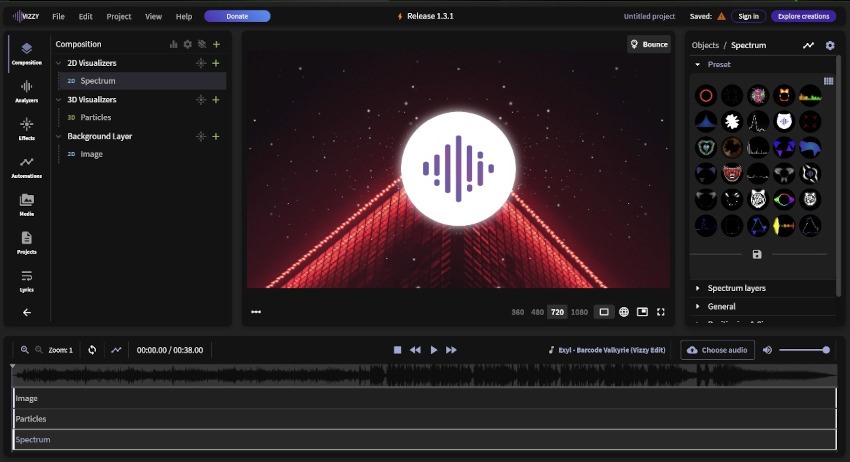 vizzy Free powerful visualize online editor where you can create a professional music video 